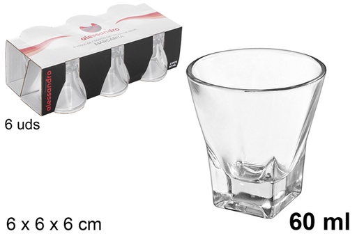 [103214] Pack 6 vasos chupito cristal Margarita 60 ml