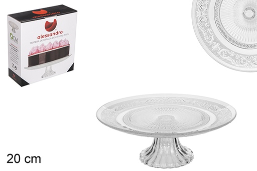 [104142] Porta bolo de vidro decorada 20 cm