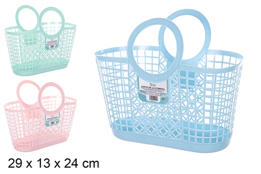 [104158] Cestino in plastica colori assortiti 29x13 cm