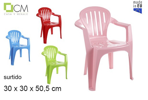 [103129] Chaise en plastique pour enfants couleurs assorties