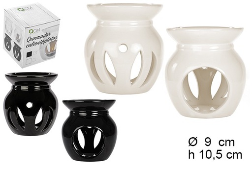 [101914] Quemador ceramica blanco/negro surt.11cm 11x11x11cm