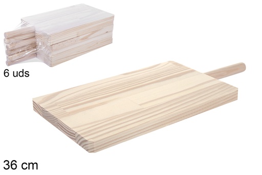 [105343] Tabla de madera para cortar con mango 36 cm