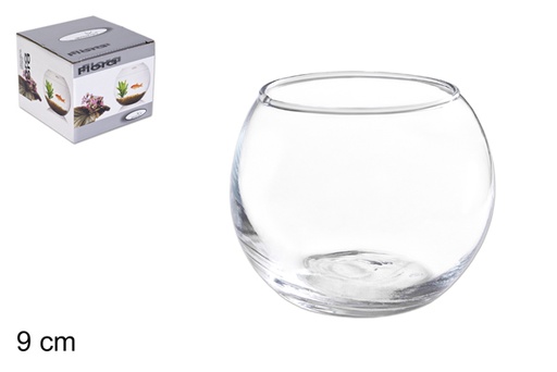 [103199] Florero cristal bola caja regalo 9 cm