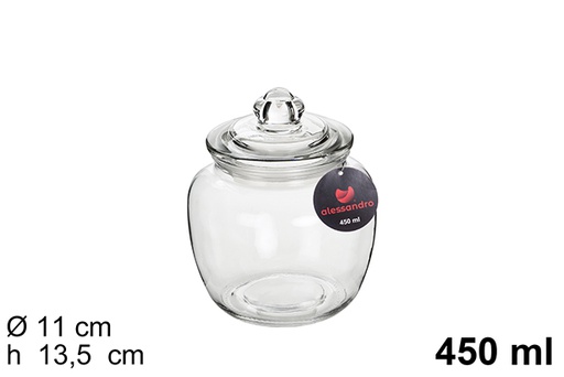 [101721] Bocal en verre avec couvercle hermétique 450 ml