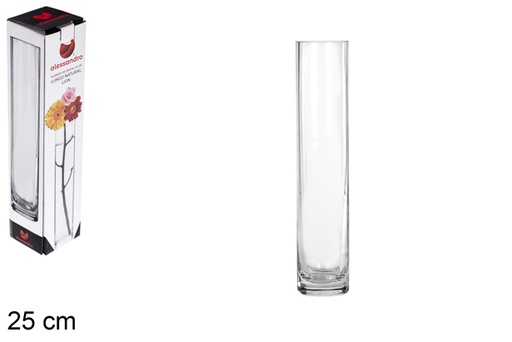[103337] Florero cristal lungo Lion 25 cm
