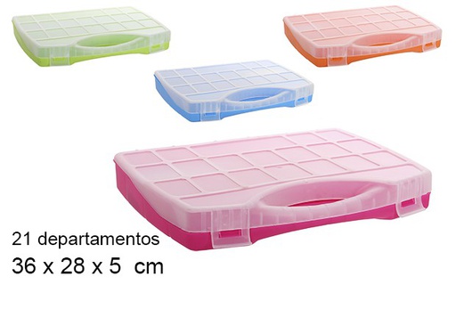 [101139] Caja plastico herramientas color 21 compartimentos