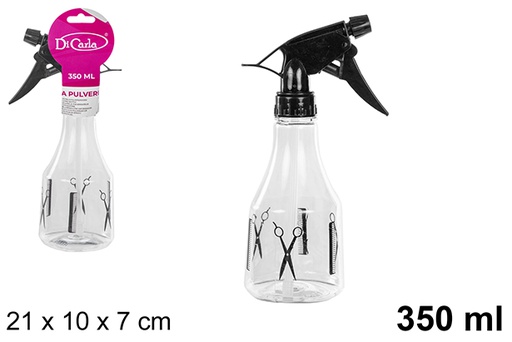 [104722] Hairdresser plastic bottle with black sprayer 350 ml