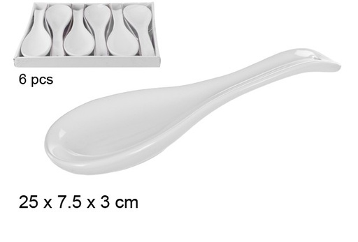 [104582] Rest-cuillère en cramique blanche