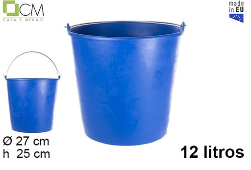 [103013] Balde de polietileno azul com alça de ferro 12 l.