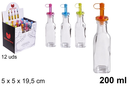 [100831] Dispensador de óleo/vinagre de vidro quadrado 200 ml