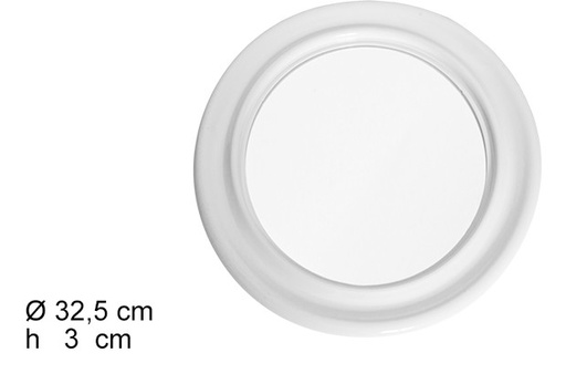 [101450] Espejo redondo blanco 32 cm