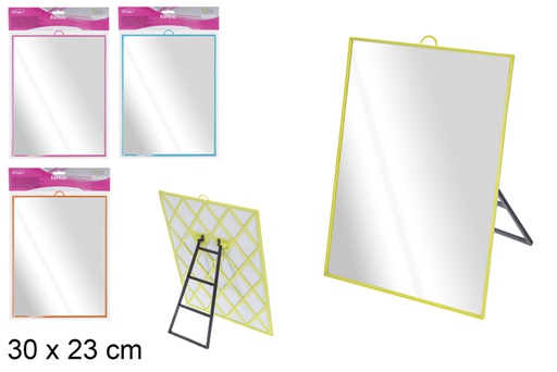 [101466] Espejo rectangular con soporte 30x23 cm
