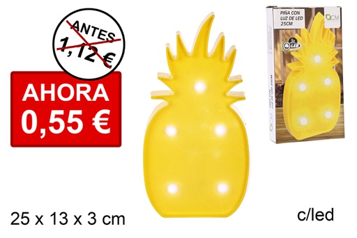 [102327] Piña con luces LED 25x13 cm