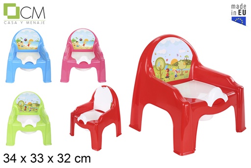 [103091] Baby potty chair with children's drawing assorted colors