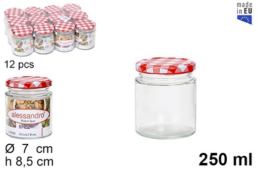 [105792] Round glass jar with vichy lid 250 ml