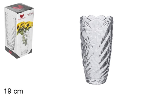 [105399] Glass flower vase Badajoz 19 cm