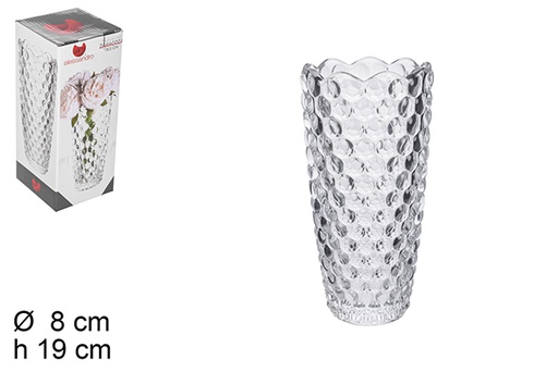 [105400] Zaragoza glass flower vase 19 cm