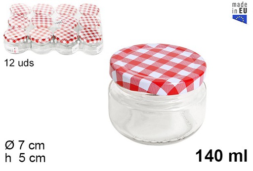 [105810] Round glass jar with vichy lid 140 ml