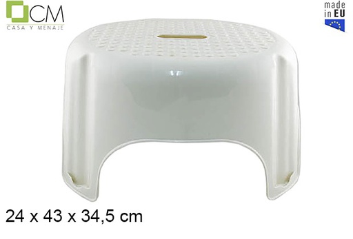 [102920] White plastic stool 24x43 cm