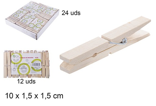 [102080] Pack 12 wooden clothespins