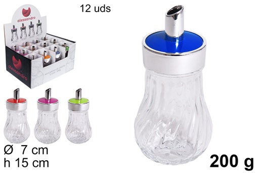 [104148] Sucrier en cristal couleurs assorties 200 grammes