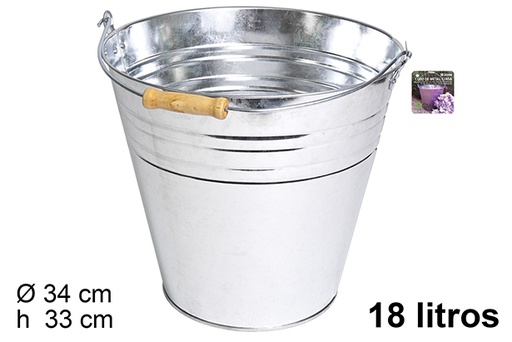 [105692] Metal bucket with handle 18 l.