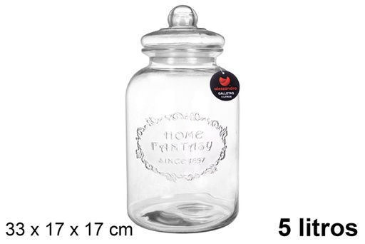 [105452] Bote cristal hermético galletas 5 l.