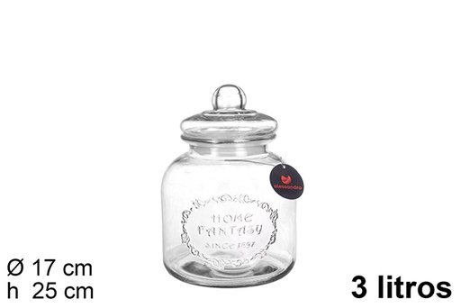 [105454] Barattolo di vetro ermetico per biscotti 3 l.
