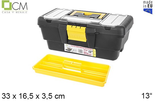 [105695] Boîte à outils en plastique avec plateau 33 cm 13&quot;