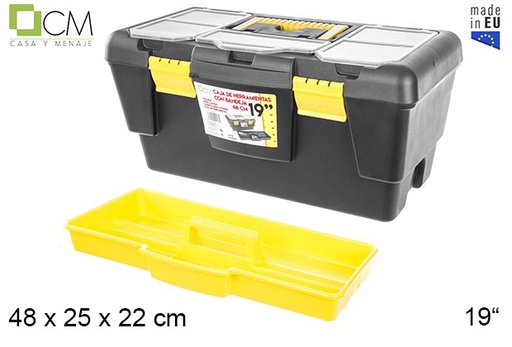 [105697] Boîte à outils en plastique avec plateau 48 cm 19&quot;