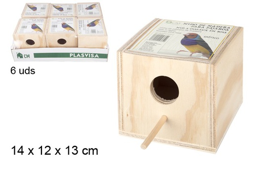 [105362] Nido madera para pájaros exótico