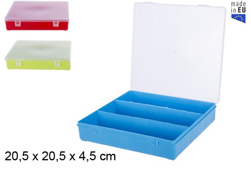 [202789] Organizer per minuteria in plastica 3 scomparti colori assortiti