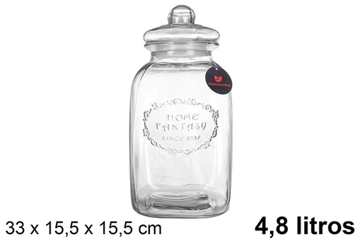 [105455] Bote cristal hermético galletas 4,8 litros