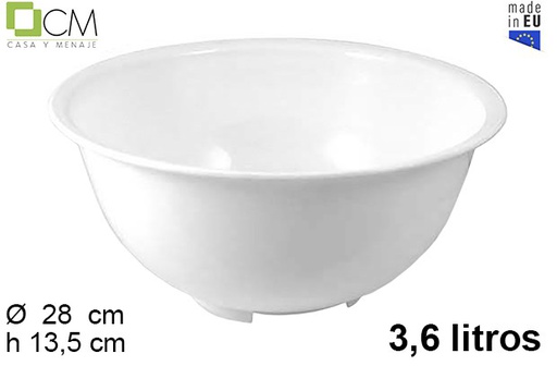 [102899] Ciotola in plastica bianca 3,6 l.