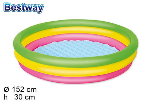 [200292] Piscina hinchable infantil 3 colores bolsa bw 152x30 cm