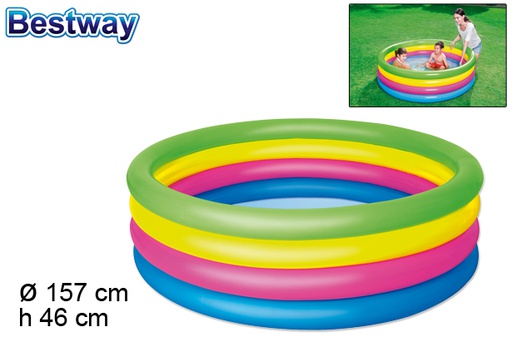 [200293] Piscina gonfiabile per bambini 4 anelli scatola bw 157 cm