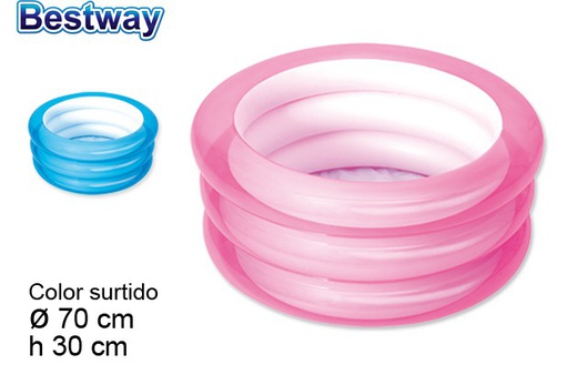 [200295] Children's inflatable pool with 3 rings bag bw 70x30 cm