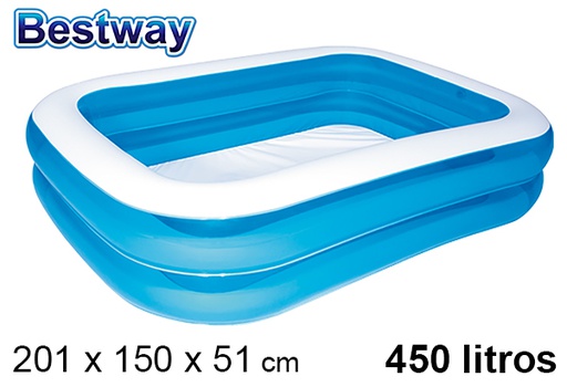 [200312] Piscina gonfiabile rettangolare blu scatola bw 450 l.