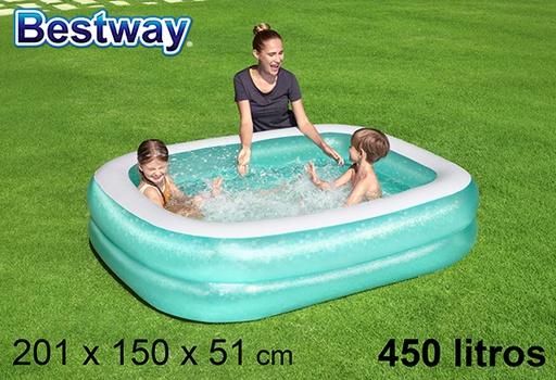 [200312] Piscina gonfiabile rettangolare blu scatola bw 450 l.