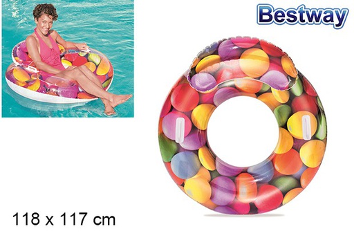 [202915] Inflatable float Lounge Candy Delight bw 118x117 cm
