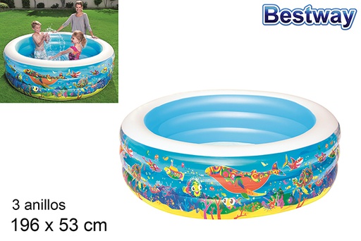 [202925] Inflatable pool 3 rings sea bottom 196 cm