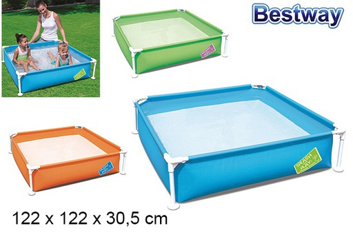 [202953] Piscina tubolare quadrata colori assortiti 122 cm