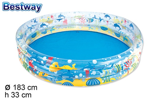 [203023] Piscine gonflable avec fond marin boîte bw 183x33 cm