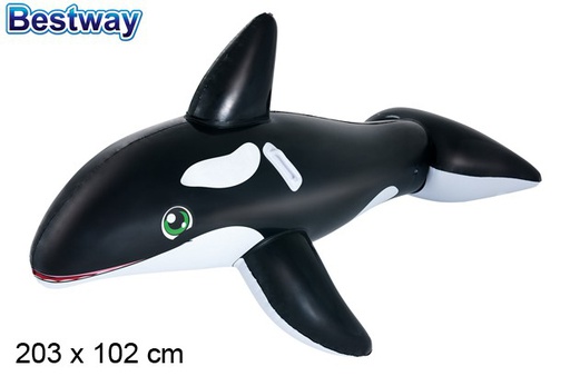 [203039] Killer whale inflatable mat box bw 203x102 cm