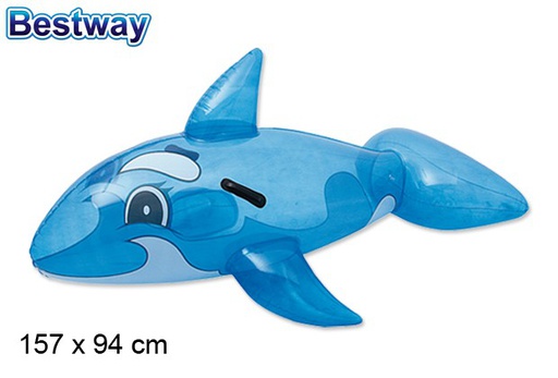 [203042] Transparent whale inflatable mat box bw 157x94 cm