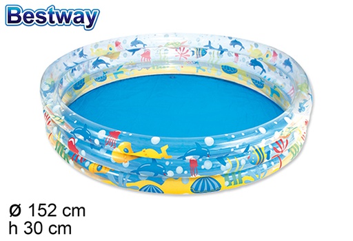 [203043] Piscina gonfiabile con fondale marino borsa bw 152x30 cm