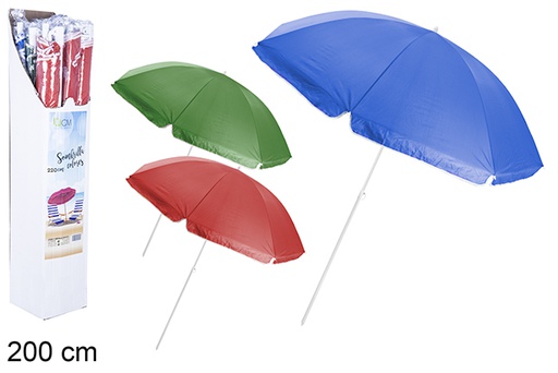 [106101] Ombrellone da spiaggia colori assortiti 200 cm