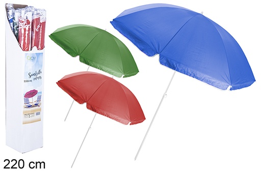 [106103] Sombrilla playa colores surtidos 220 cm