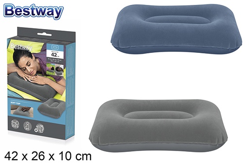 [200378] Almohada hinchable viaje rectangular caja bw 42x26 cm