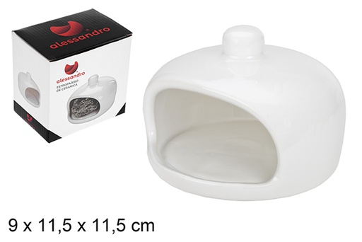 [104576] Suporte para esfregão de cerâmica branca